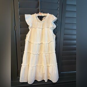 Love Riche White Ruffle Dress